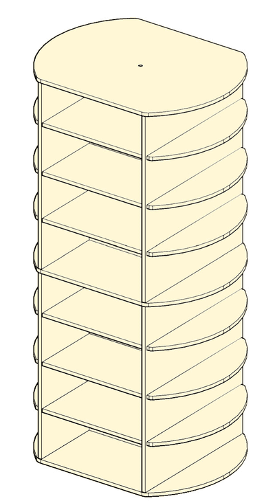 Revolving closet system elevation view – mechanical closet systems dimensions