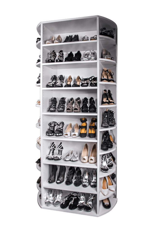 Elite series motorized shoe rack – rotating closet organizer for luxury homes