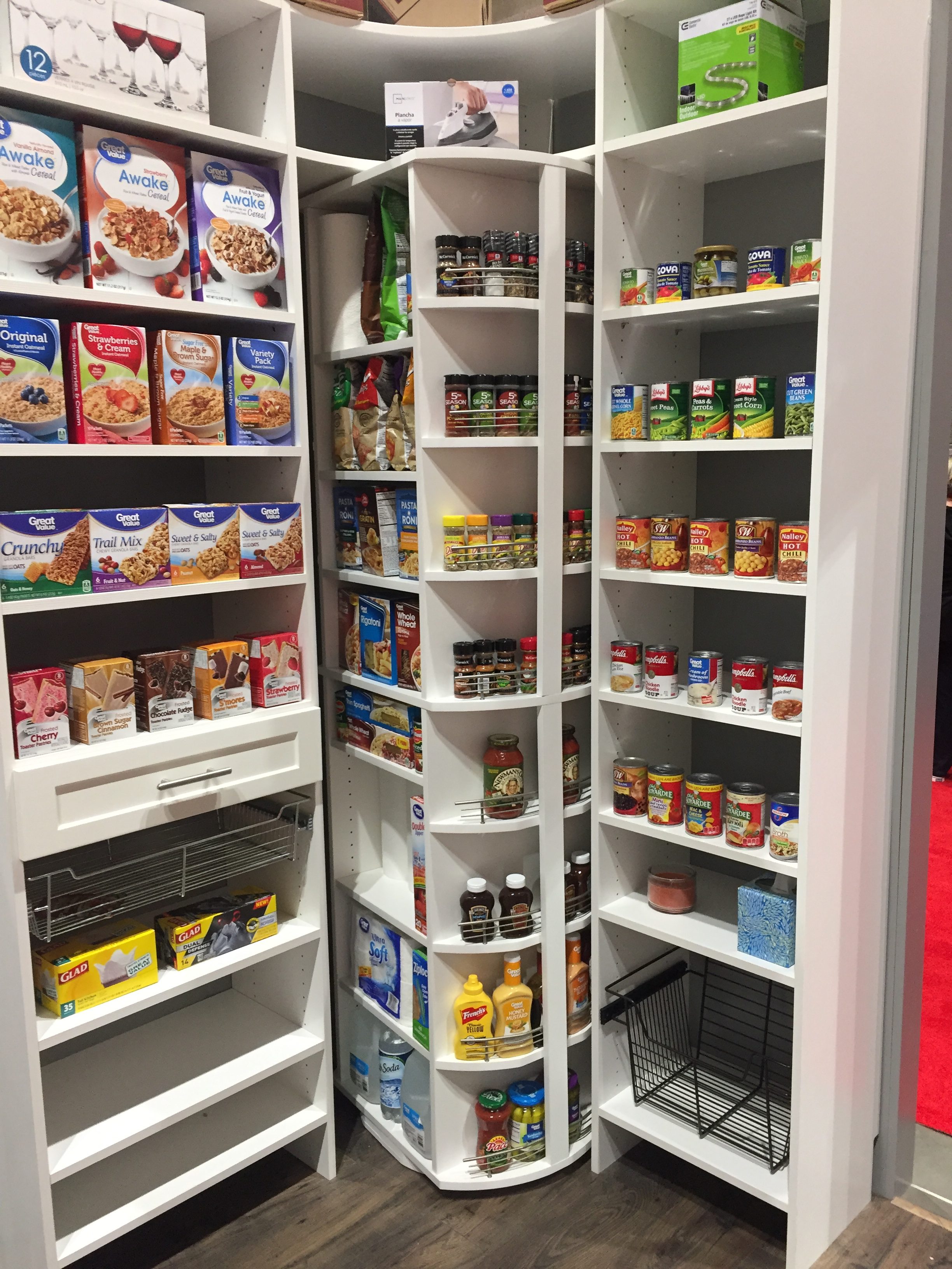 Revolving closet system pantry fully loaded – trade-only closet manufacturers