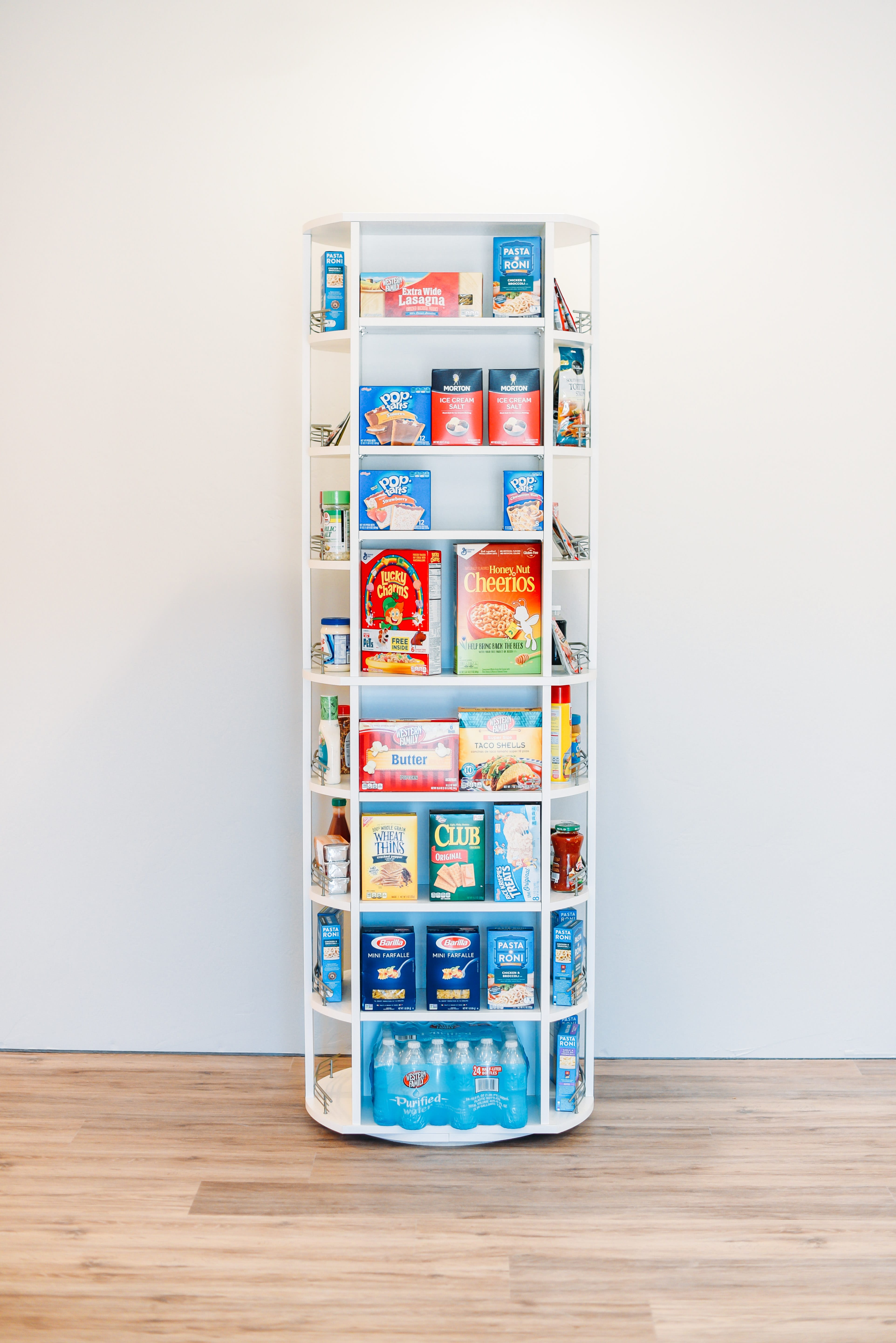 360-degree closet carousel pantry unit installed for luxury home