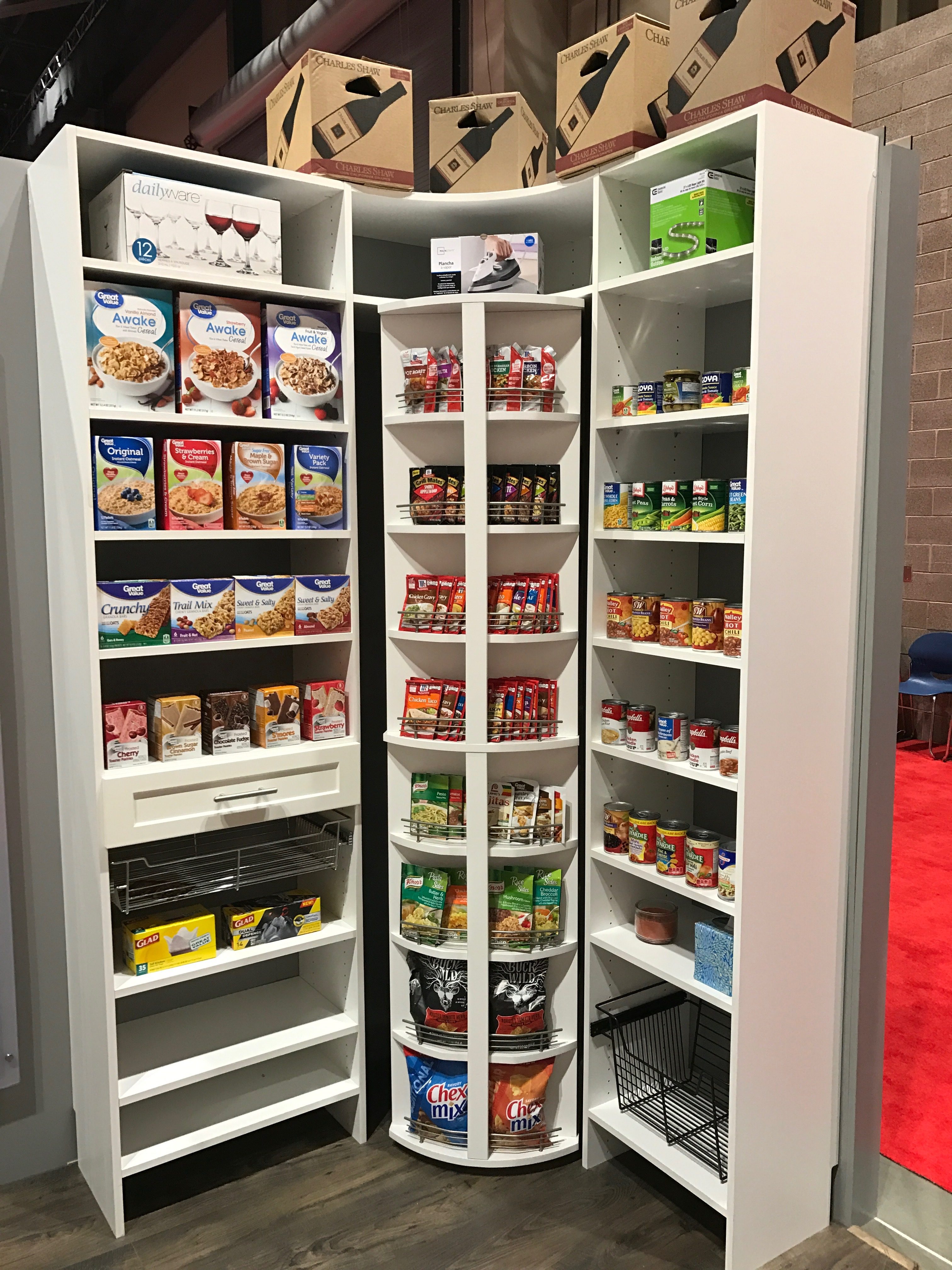 Hidden revolving storage pantry carousel – wholesale closet installation