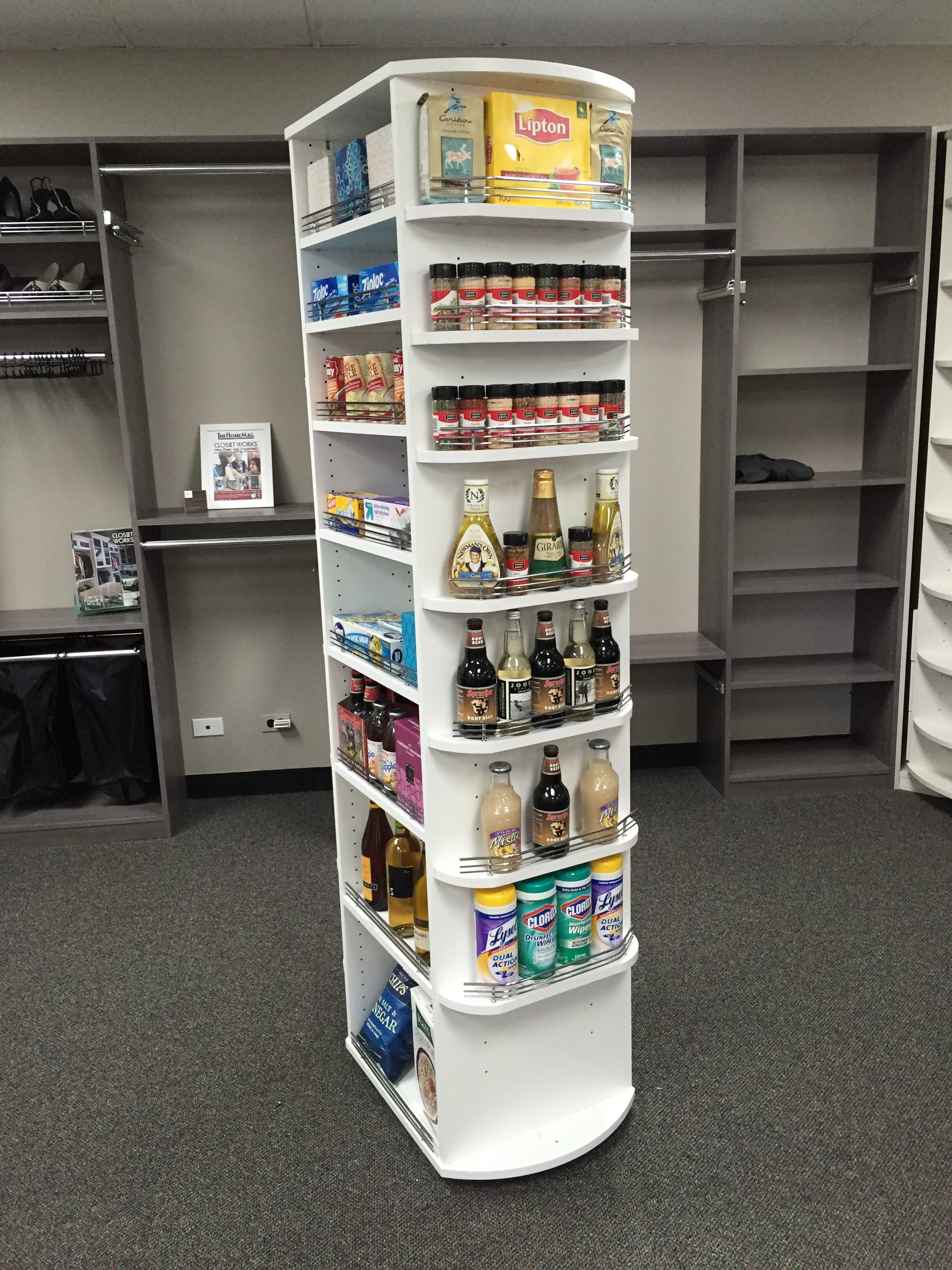 360-degree closet carousel showroom display – wholesale closet systems