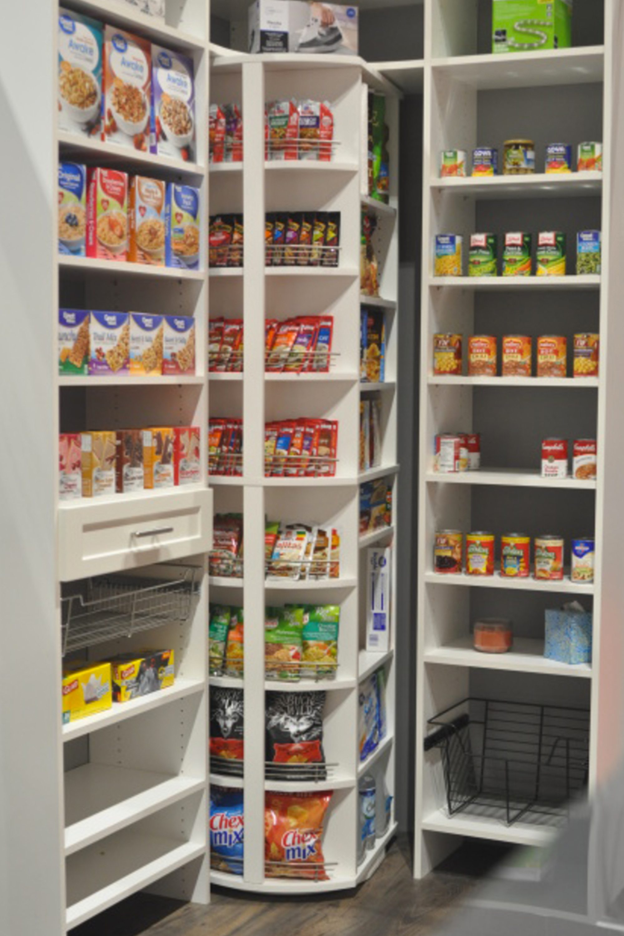 360-degree closet carousel pantry unit for luxury homes