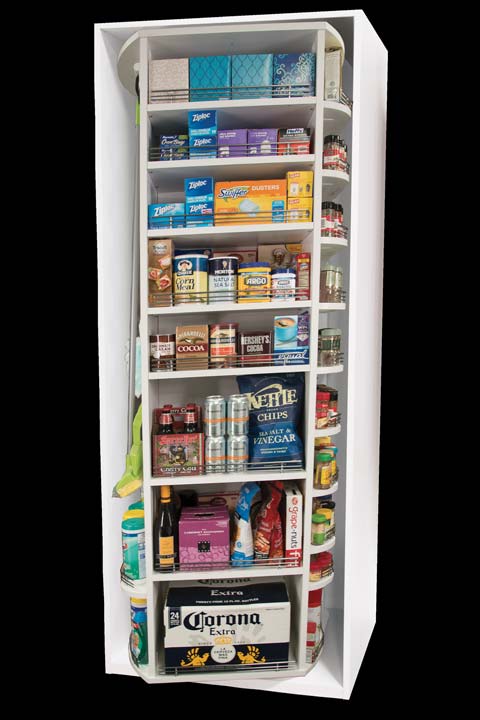 Space-saving revolving wardrobe wall-mounted pantry organizer