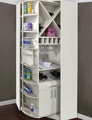 White chrome 360-degree pantry carousel – wholesale closet systems